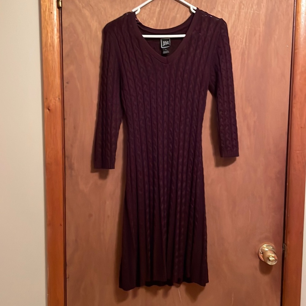 Purple sweater dress